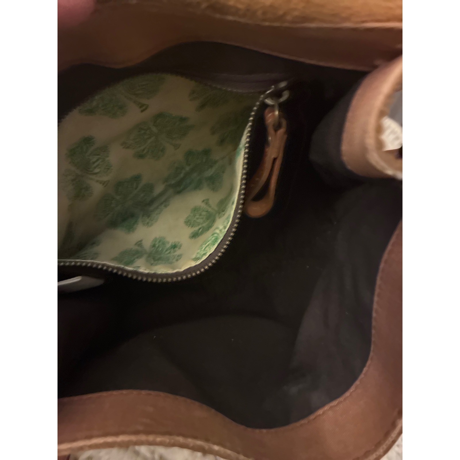 Lucky Brand Brown Leather Crossbody Saddle Bag Whipstitch Boho Cognac