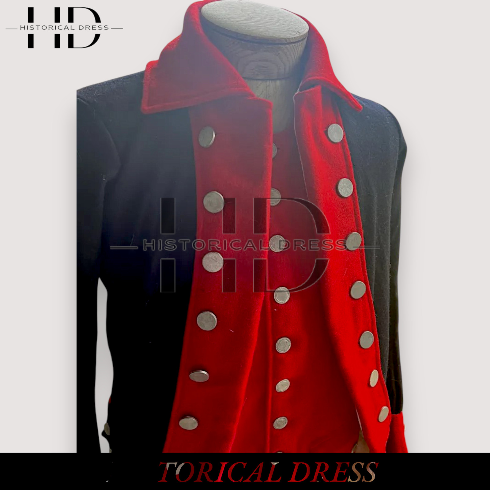 Continental Army Regimental Coat + Vast Revolutionary War Blue with red facings