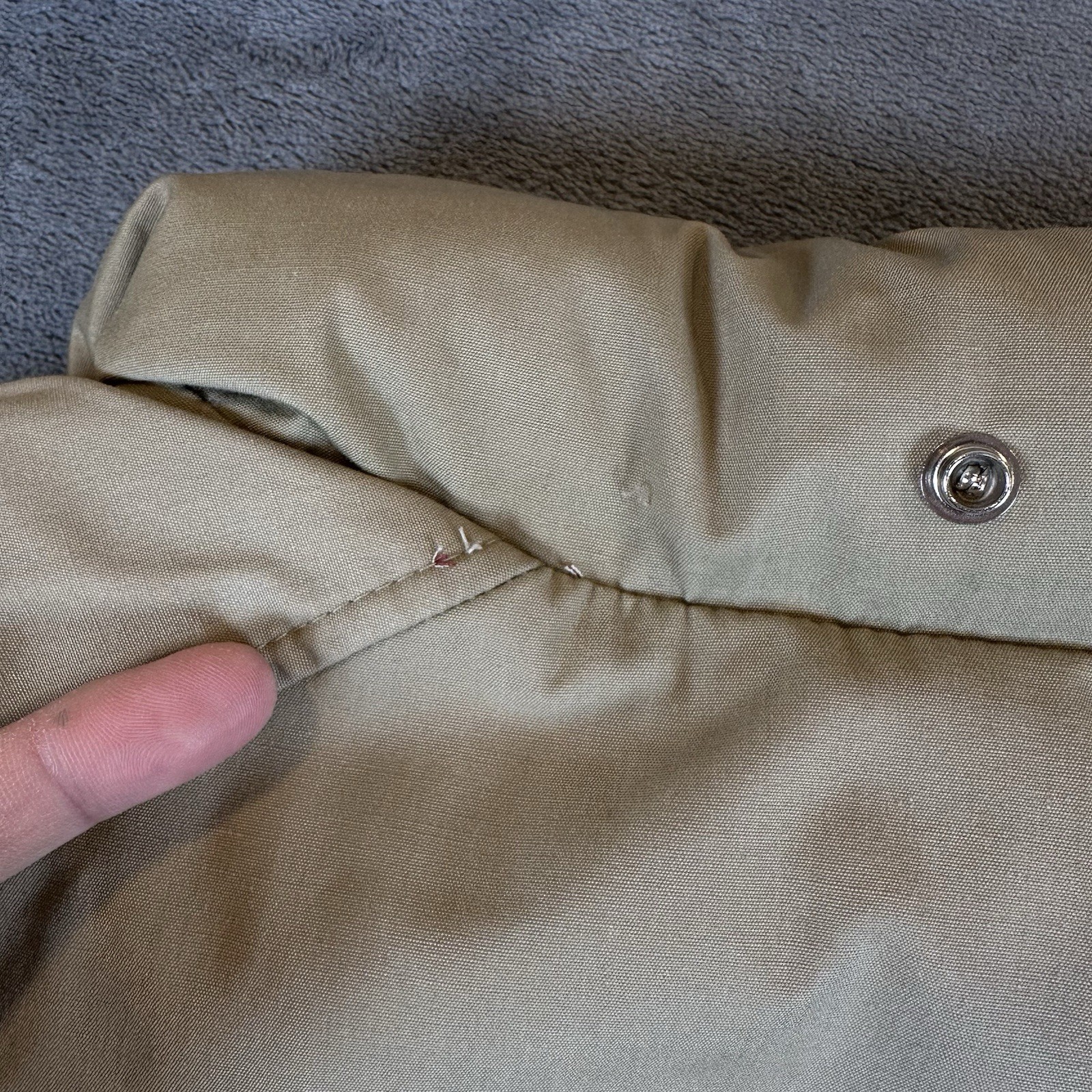 READ Vintage Woolrich Jacket Mens M Beige Goose Down Puffer Winter Coat Parka