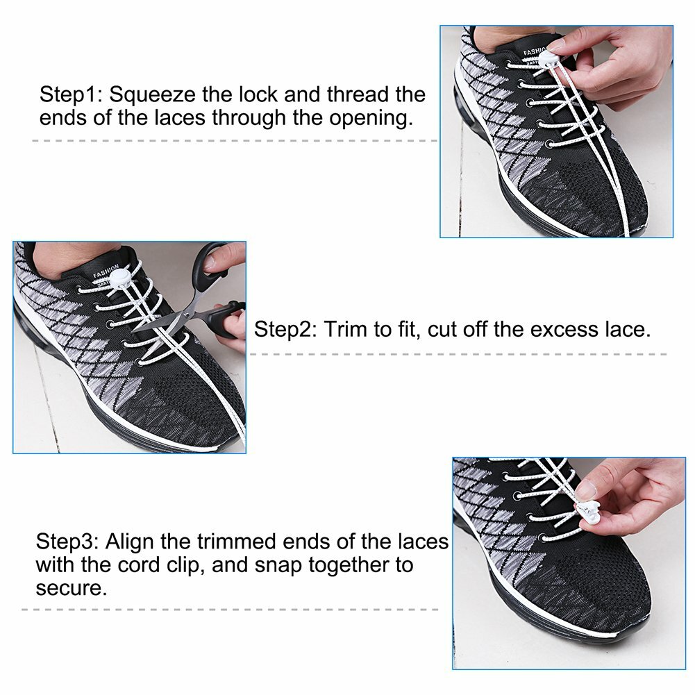 No Tie Lock Shoelaces Elastic Shoe Laces String For Kids Adults Sport Sneakers