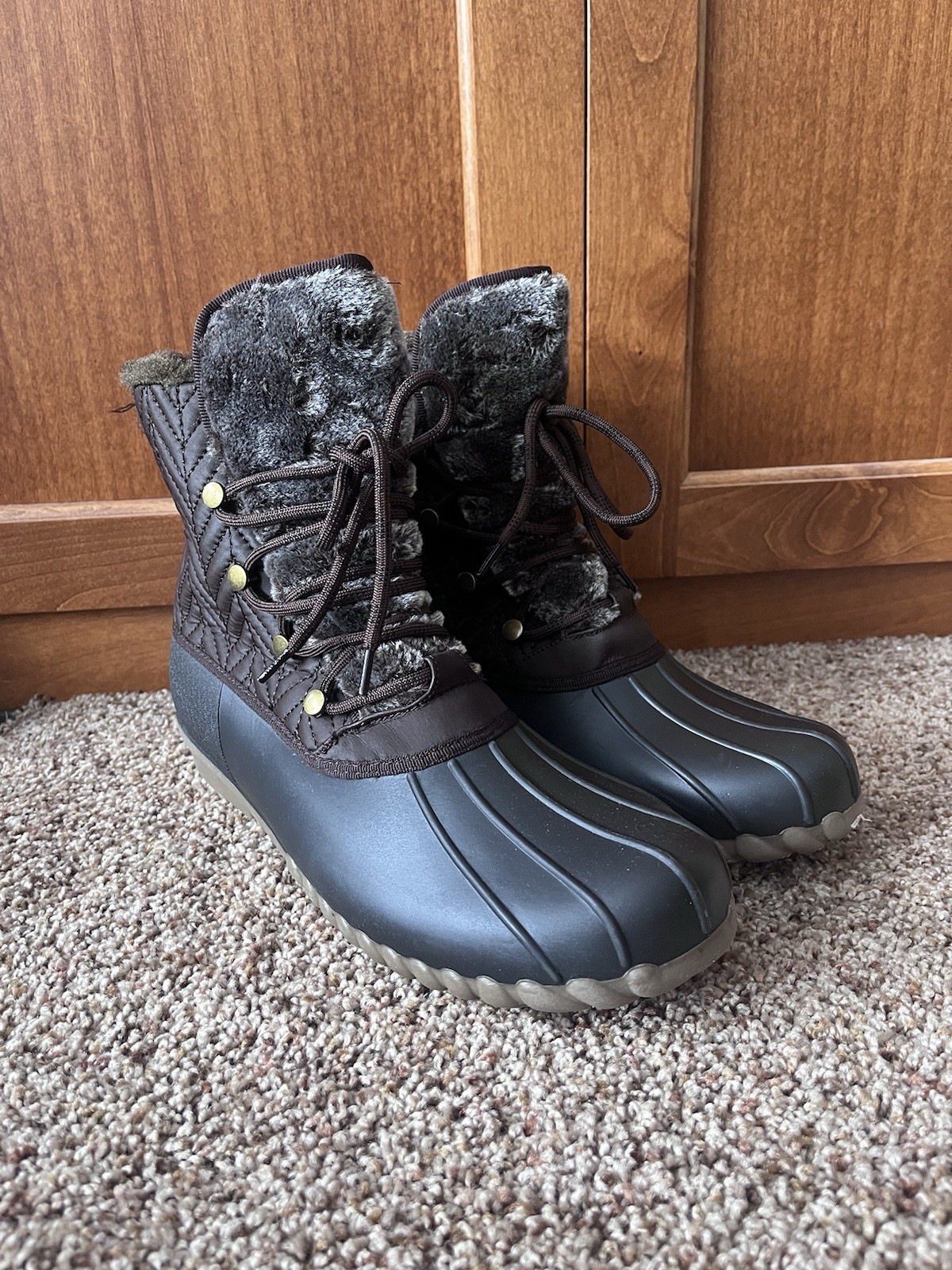Baretraps Flash Faux Shearling Lined Water Resistant Duck Boots