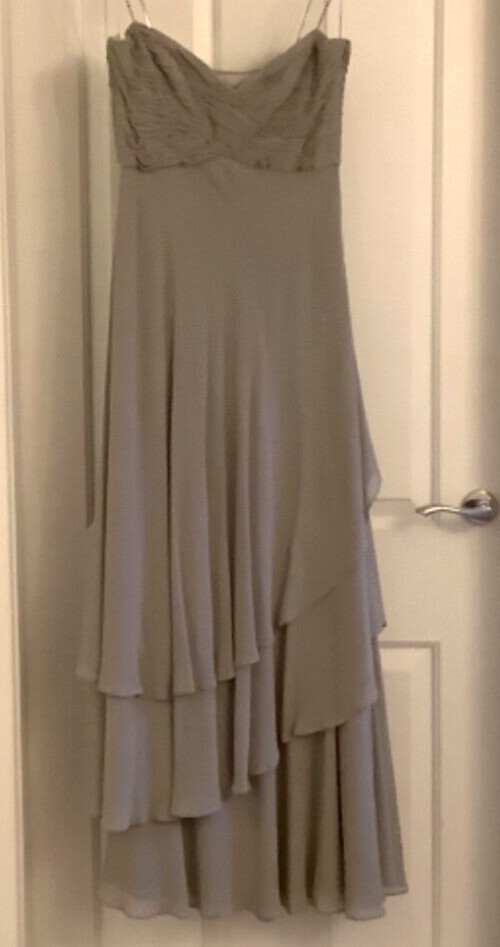 Escada Couture Dress antique grey Silk – Size 40 / 12 UK VGC, Prom, wedding etc