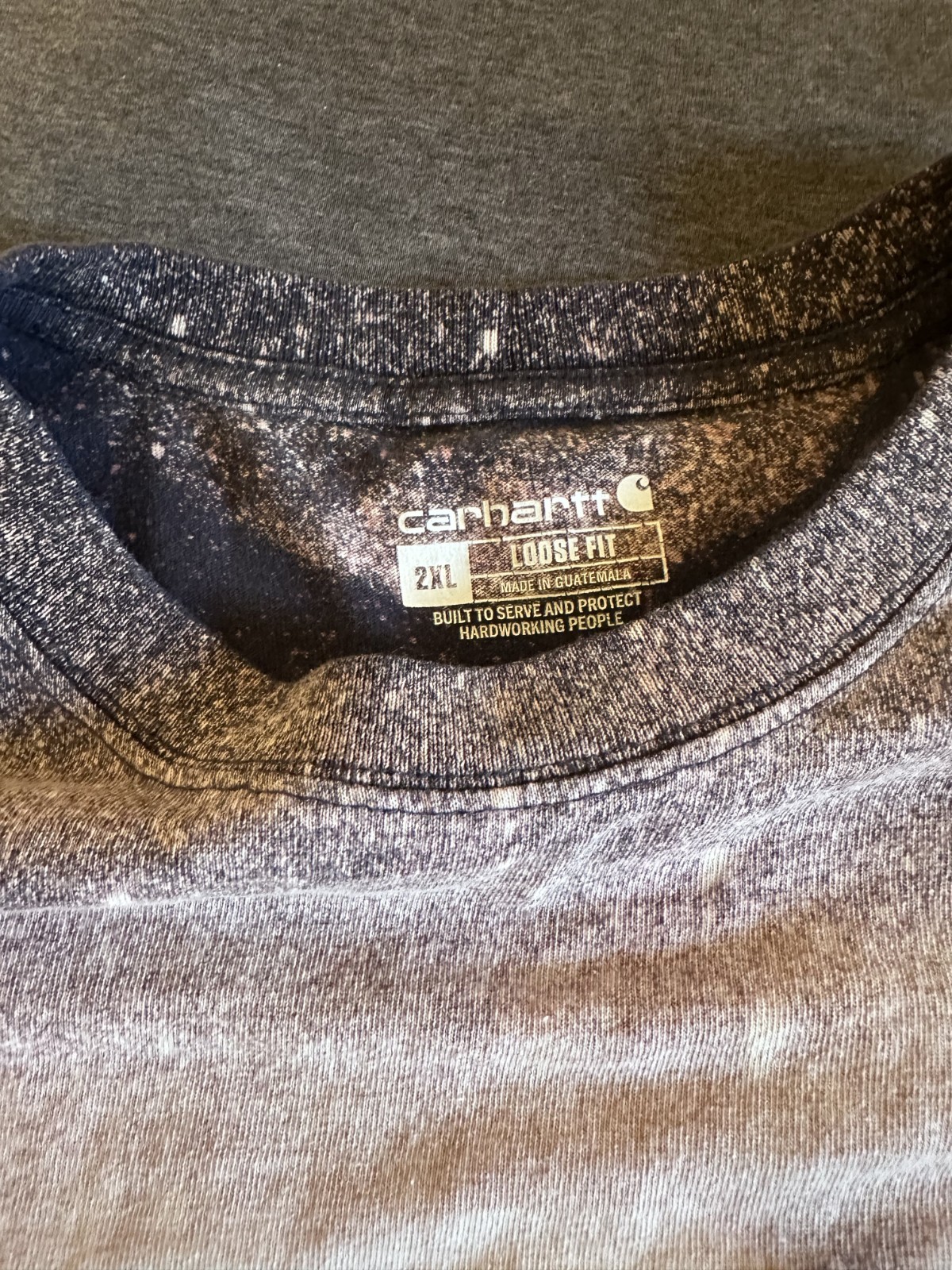 Carhartt Mens Navy Tie Dye Pocket Tee Size 2XL
