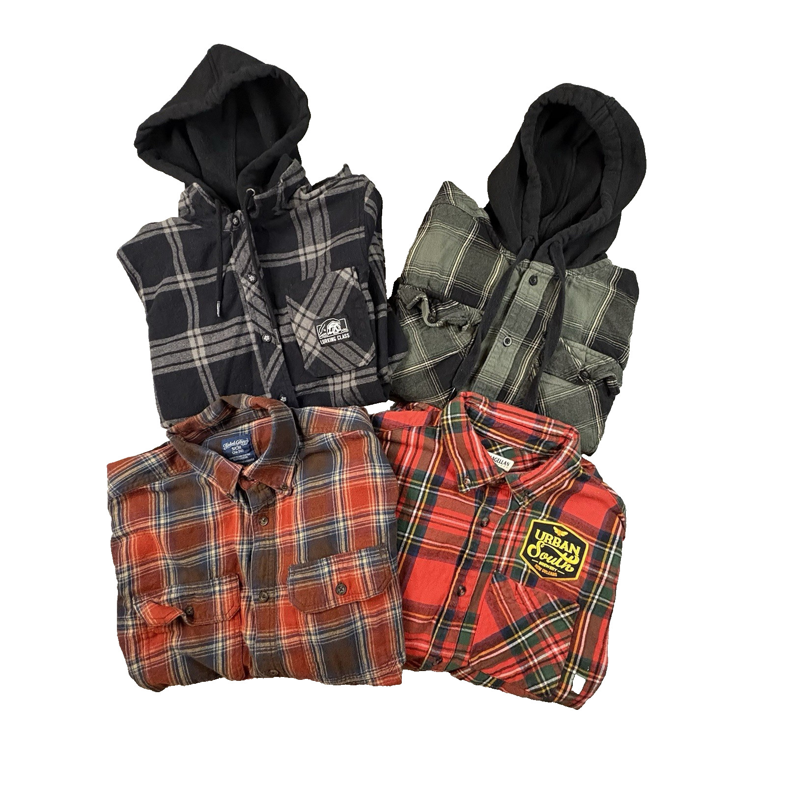 MIXED LOT OF 4 Men’s S Multicolor Flannels Various Brands SEE DESCRIPTION