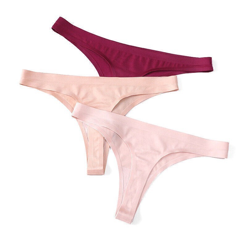 Women’s Sexy Thongs Cotton G-string Briefs T-back Invisible Middle Waist Panties