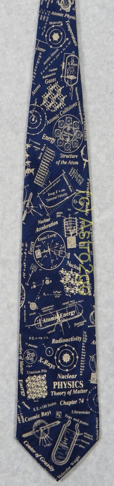 NUCLEAR PHYSICS ATOMIC RADIOACTIVE URANIUM Museum Artifacts Silk Necktie NEW!