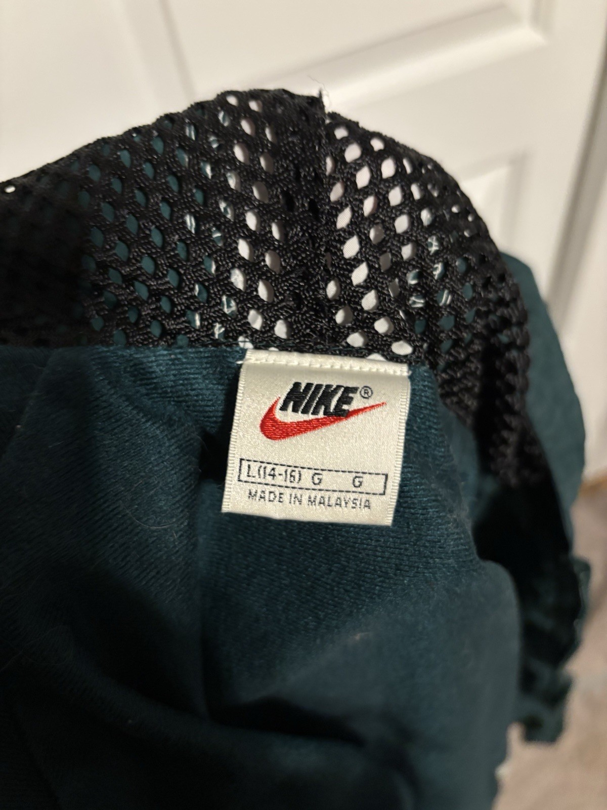 Nike Hooded Full Zip Colorblock Windbreaker Jacket Green/Black/White L 14-16
