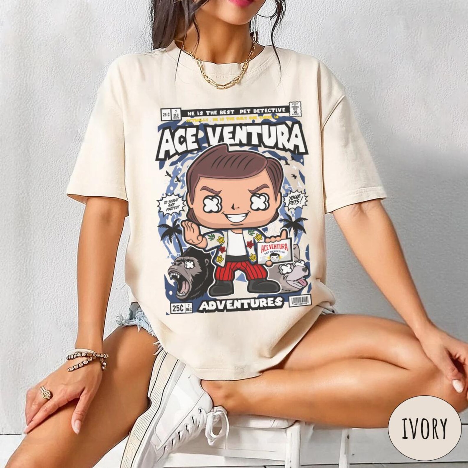 Ace Ventura Vintage Movie Graphic T Shirt Pet Detective Retro Tee
