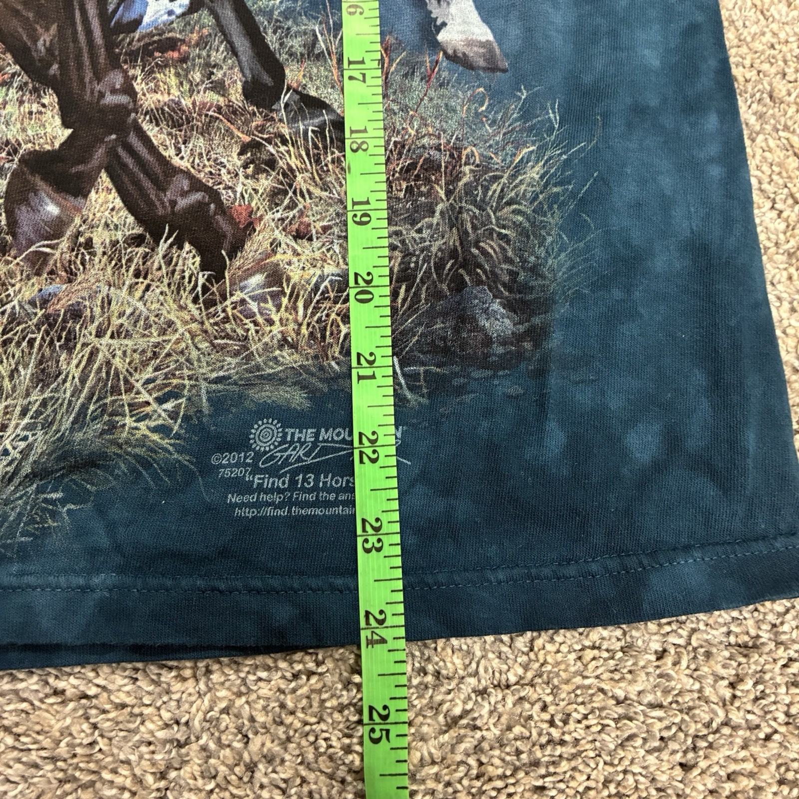 The Mountain Horse T-Shirt Unisex Small Blue 2012 “Find 13 Horses” Hidden Images