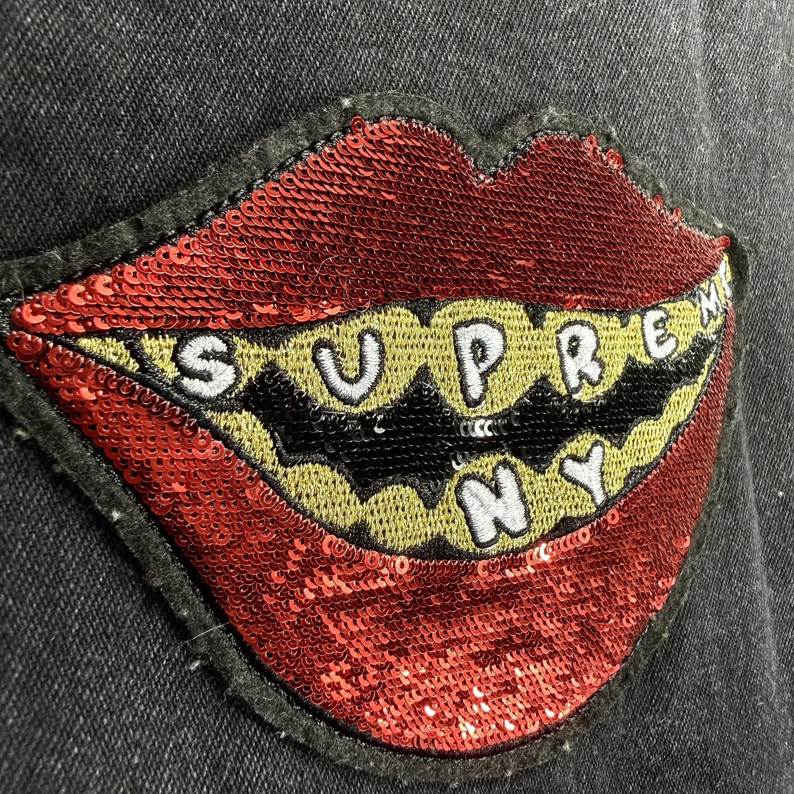 Supreme Patches Denim Baseball Jersey Black Men’s M Streetwear Hypebeast NY