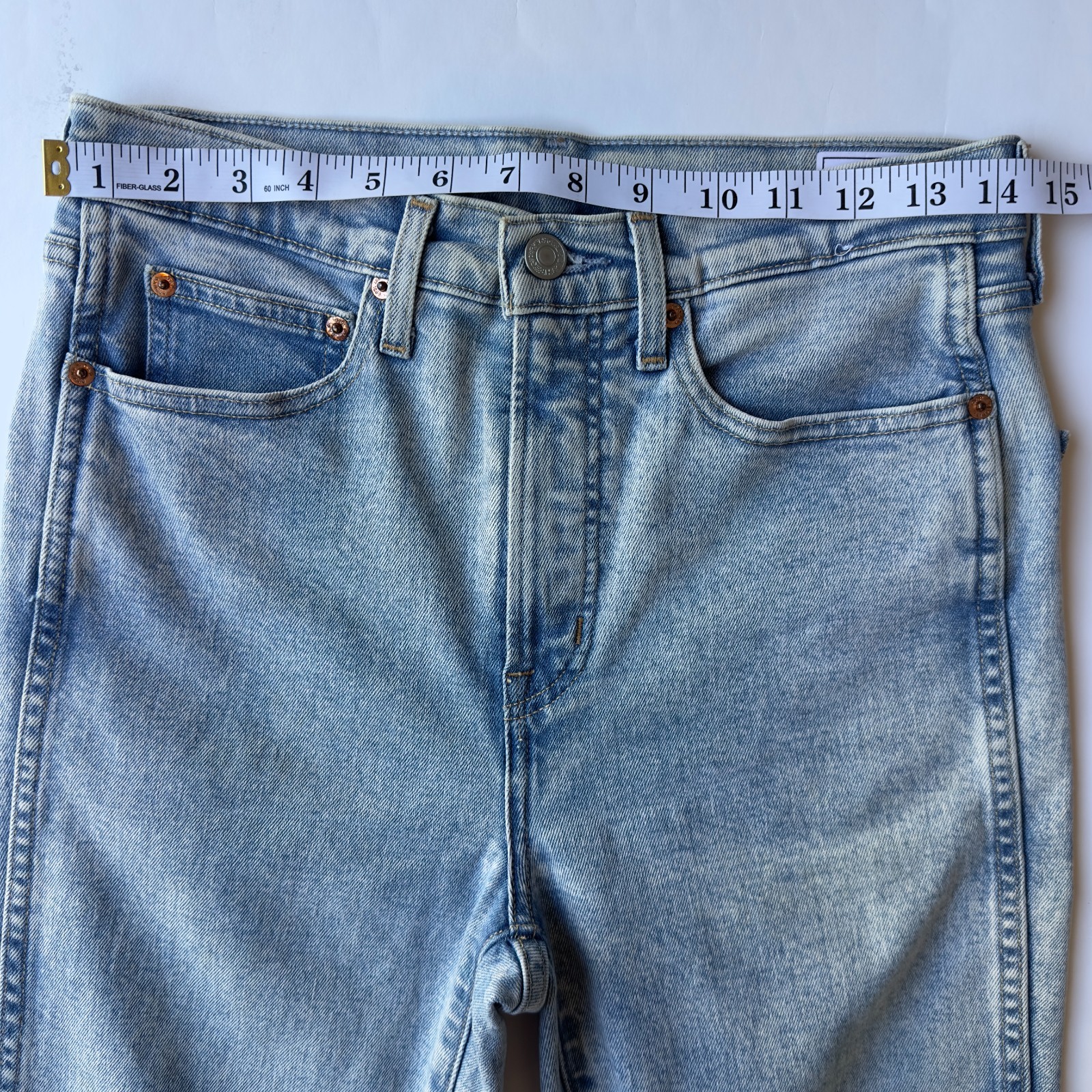GAP Vintage Slim High Rise Split Hem Jeans-Light Burnette Wash-Size 28-6 Regular