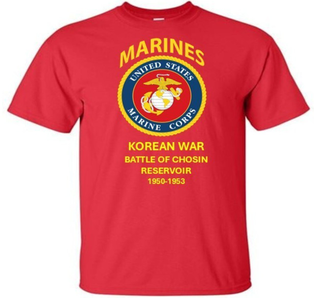 BATTLE OF CHOSIN RESERVOIR* KOREAN WAR*SHIRT W/EMBLEM*USMC OFFICIALLY LICENSED