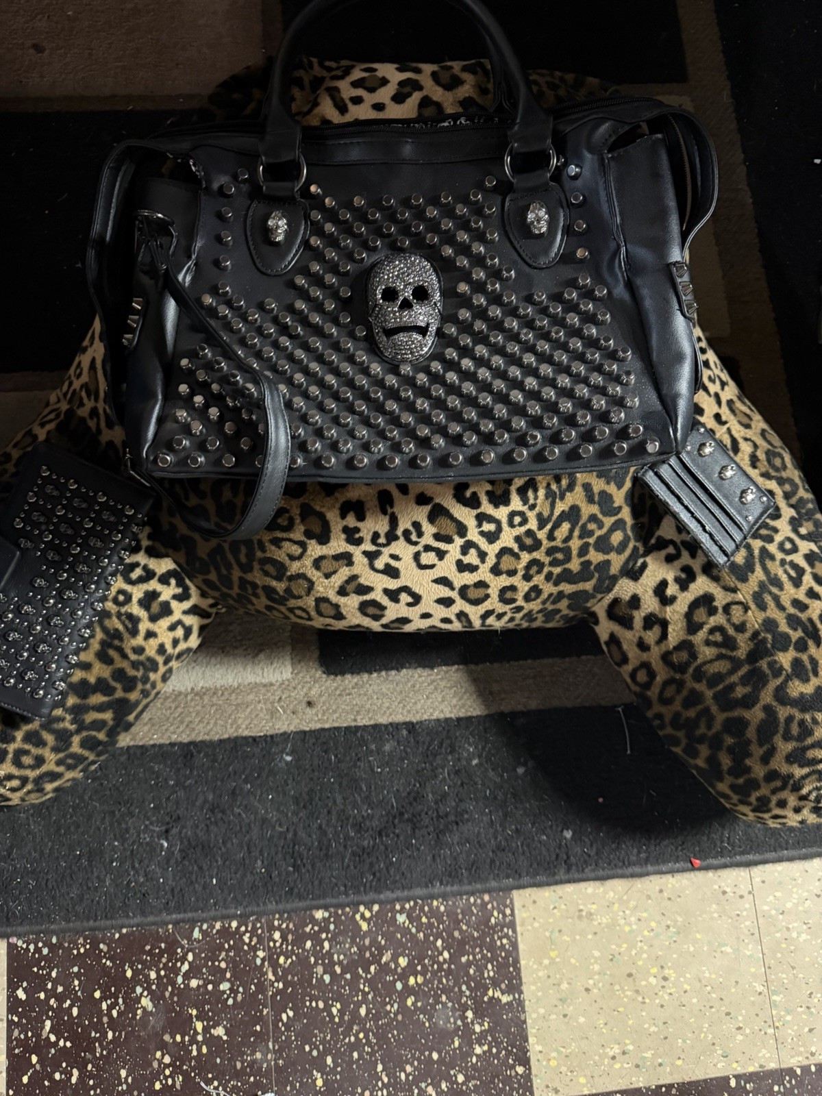 Skull Purse With Matching Wallet And Mini Card Holder