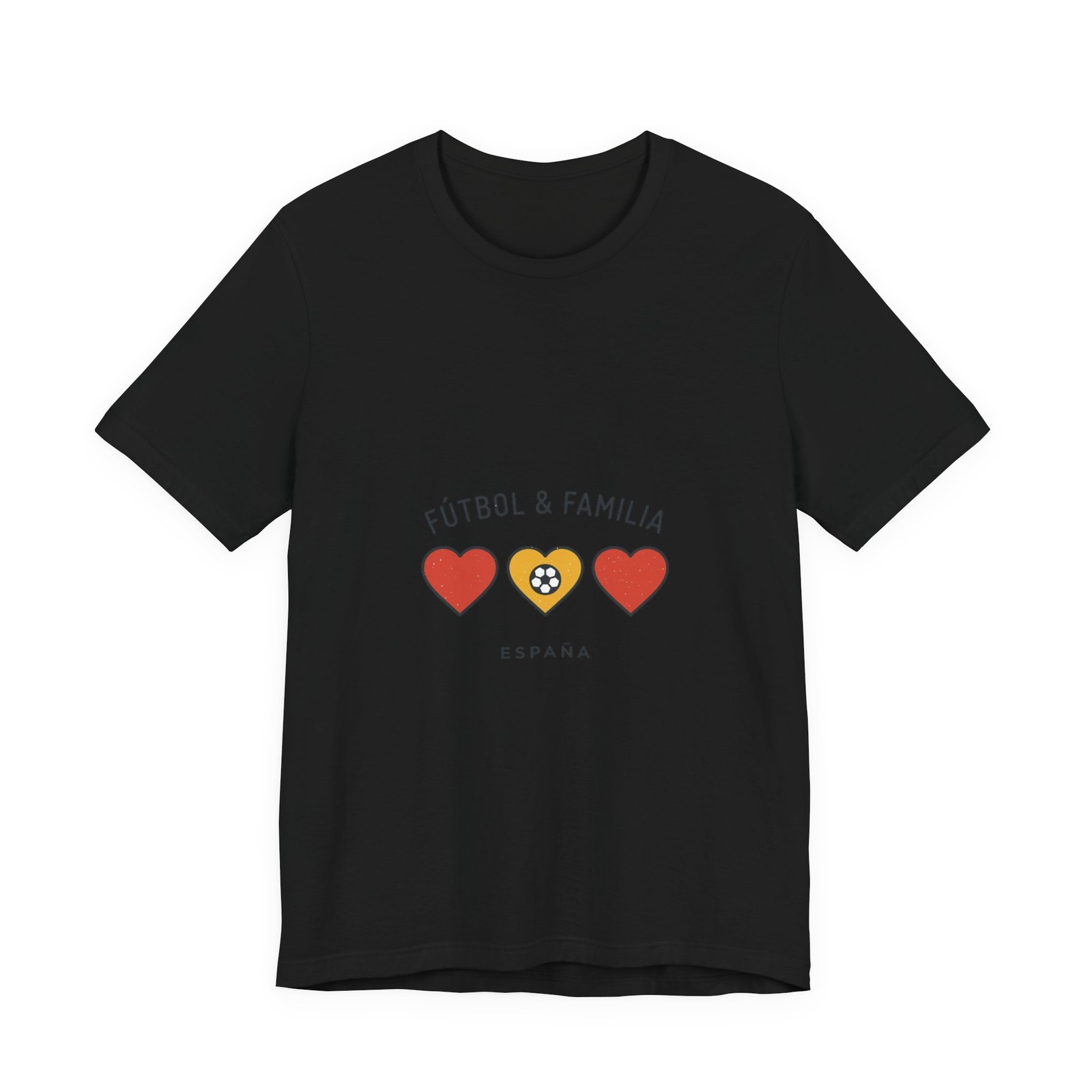 Fútbol & Familia Tee | España Soccer Pride, Red Yellow Heart Soccer