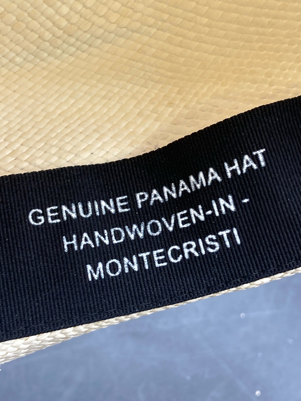 Montecristi Hand Woven Toquilla Straw Genuine Panama Hat Size 59