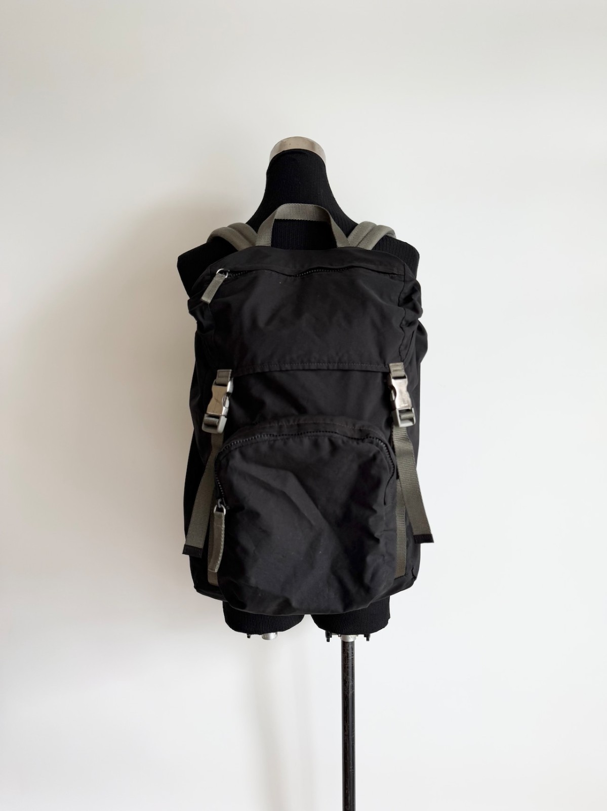 Prada Sport SS2000 Nylon Backpack Black W11.4×D7.4×H17.7in