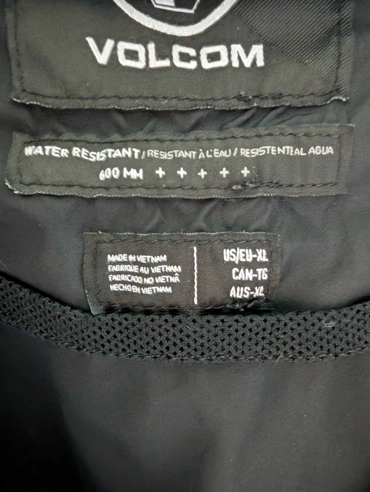 Volcom Windbreaker Jacket Mens Black XL Size Extra Large Full Zip Hoodie
