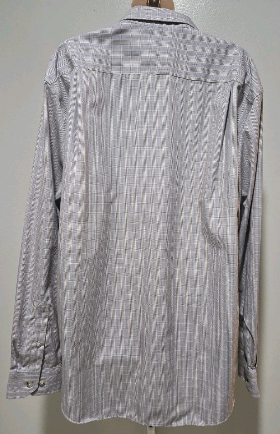 Joseph Abboud Shirt Classic Brown Plaid Button Down Long Sleeve Size XL No Iron