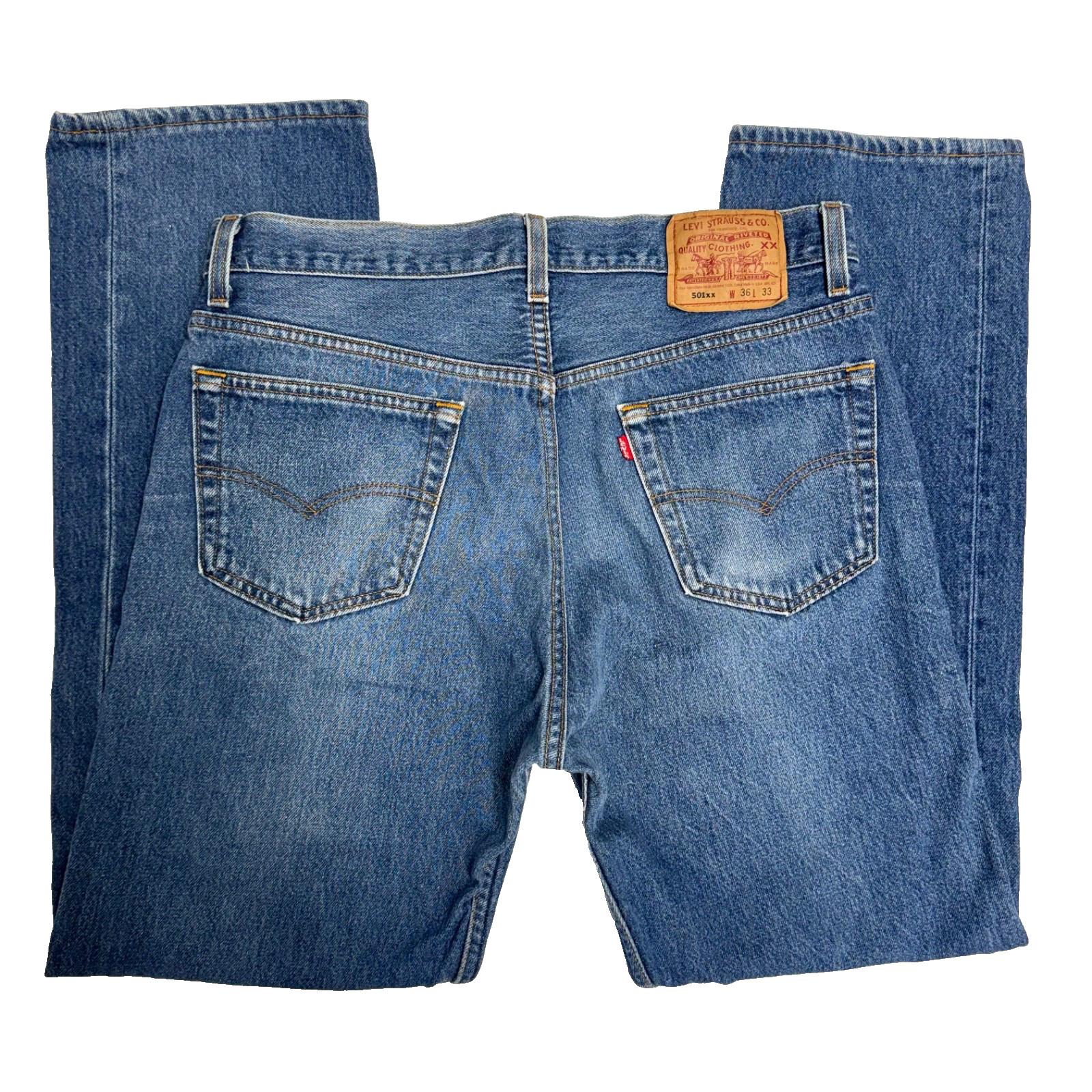VTG Levi’s 501 xx Men’s Jeans Button Fly Y2K 90’s Made in USA 36×33 (33.5×29.75)