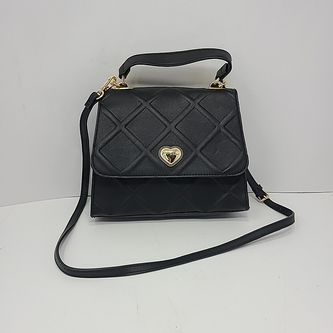 Betsey Johnson XO Mandy Croco Black Top Handle Hag W Detachable Crossbody Strap