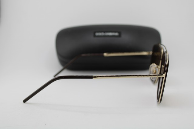 NEW DOLCE & GABBANA DG 2220 488/83 GOLD BROWN AUTHENTIC SUNGLASSES 57-17