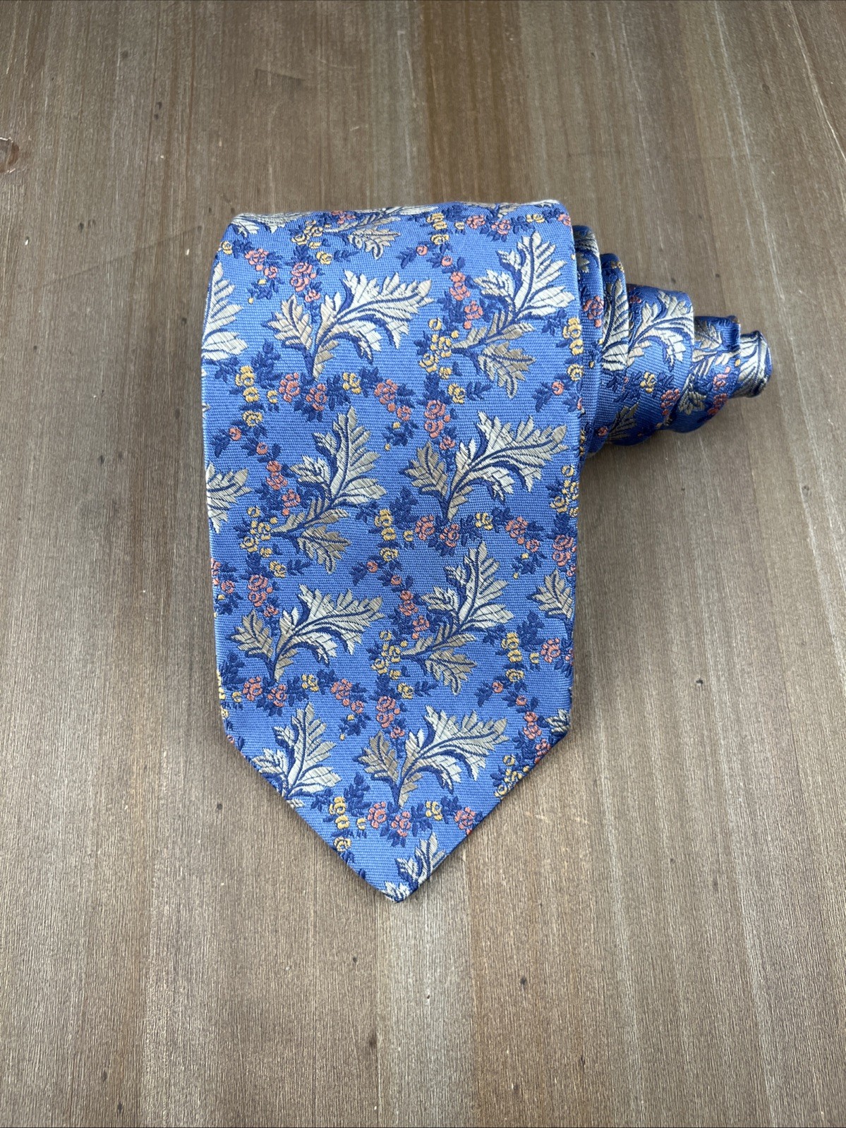 ROBERT TALBOTT Best of Class Silk Tie Luxury Floral Blue W3.75xL58 Made in USA