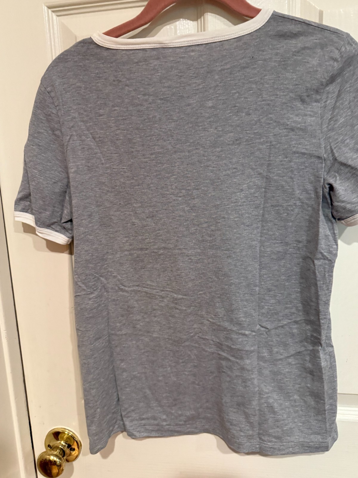 CELINE 16 PARIS 100% COTTON SUPER SOFT LADIES SMALL GRAY WHITE TRIM