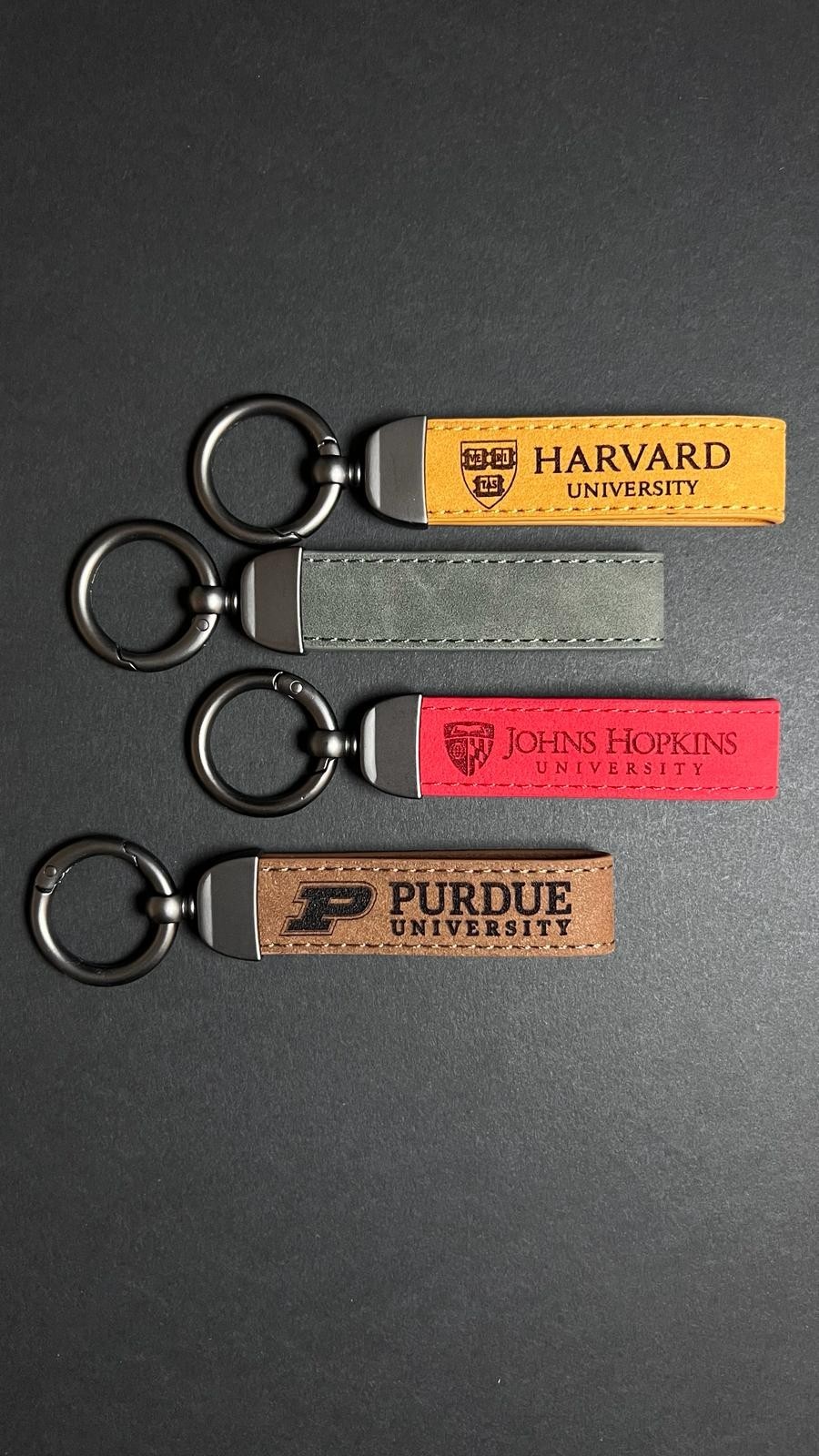 Personalized Leather Keychain Custom Name Logo Text Gift for Men and Women