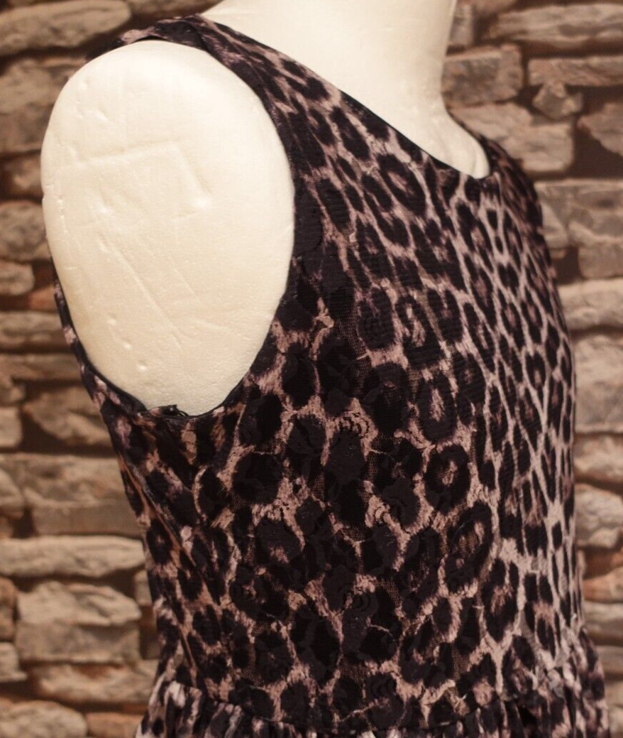 Quiz Lovely Stylish Animal Print Lined Sleeveless Dress Size 16