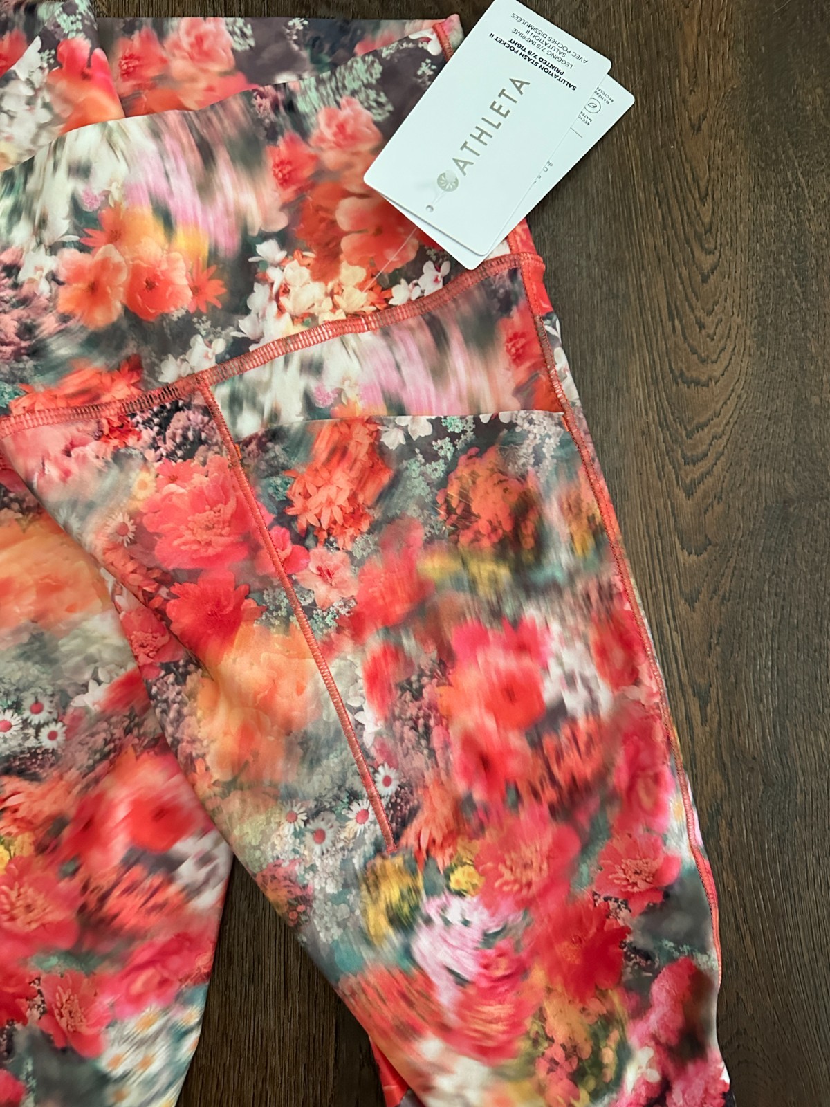 Athleta Salutation Stash Pocket II Floral Leggings Set L Bra XL NWT Yoga Pilates