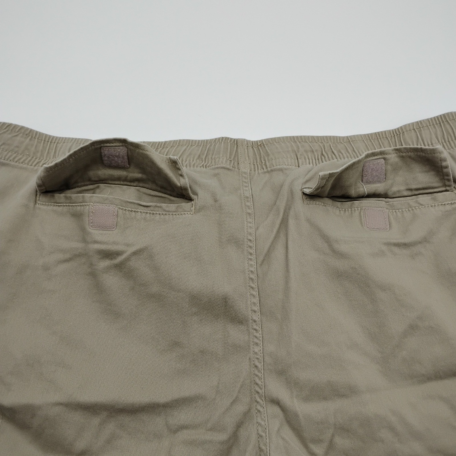 George Mens Cargo Shorts Khaki Tan Elastic Waist Drawstring 2XL 44-46