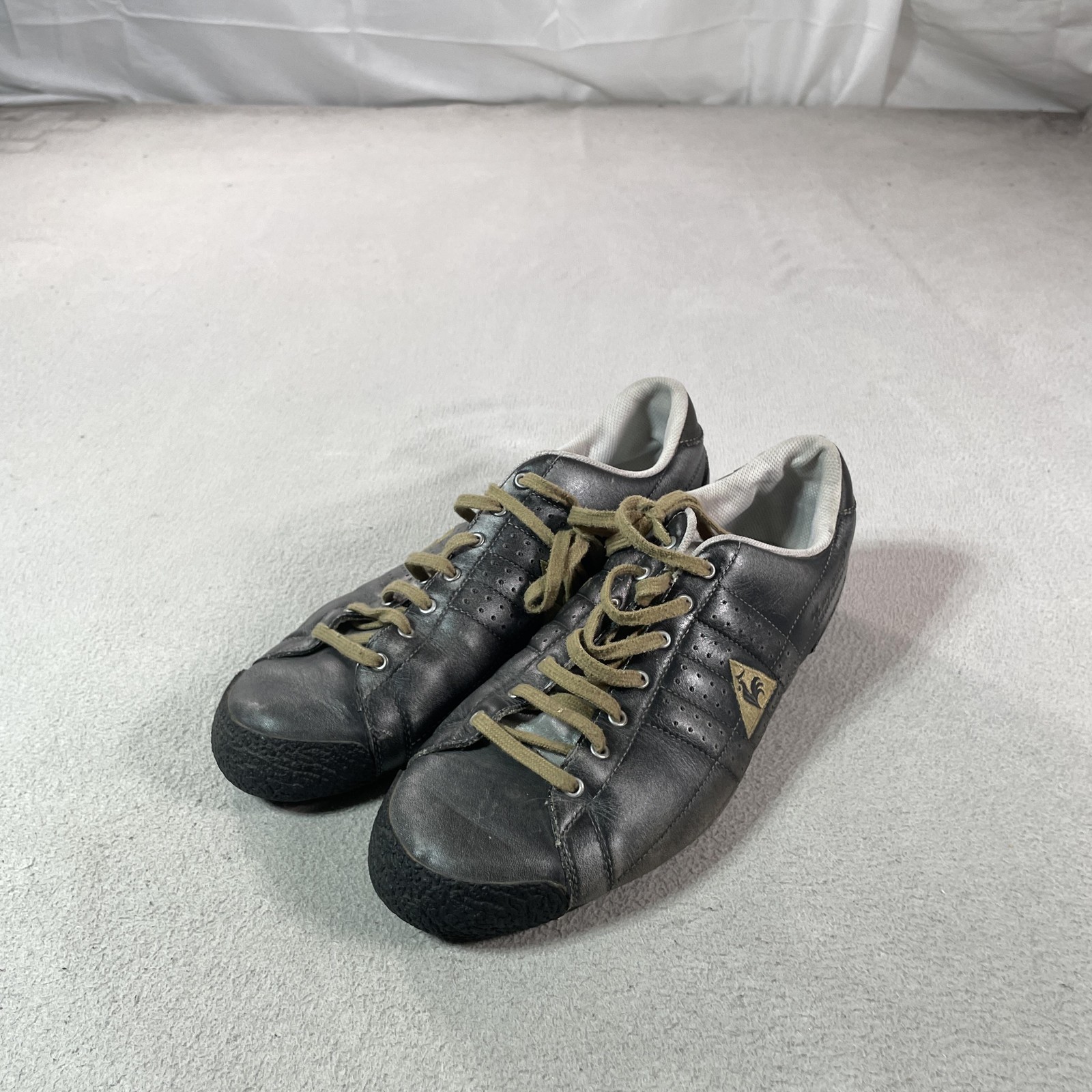 Le Coq Sportif Shoes Mens Size 10 Gray Leather Lace Up Low Top Casual Sneakers