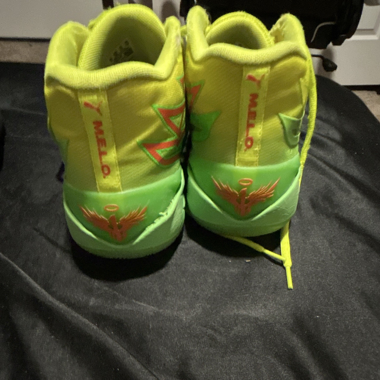 PUMA LaMelo Ball MB.01 Mid Top Lace-Up Basketball Sneakers Green/Yellow