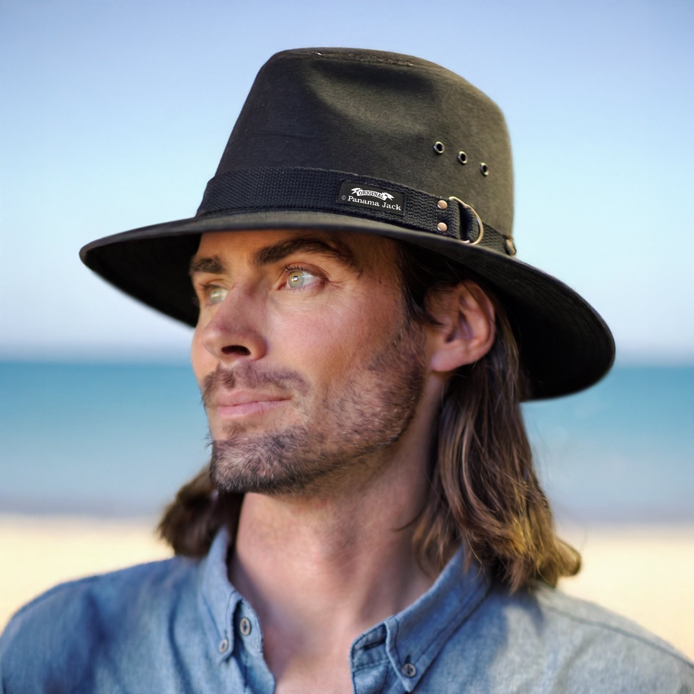 Panama Jack Men’s Original Canvas Safari Sun Hat, 2 1/2″ Brim, UPF (SPF) 50+