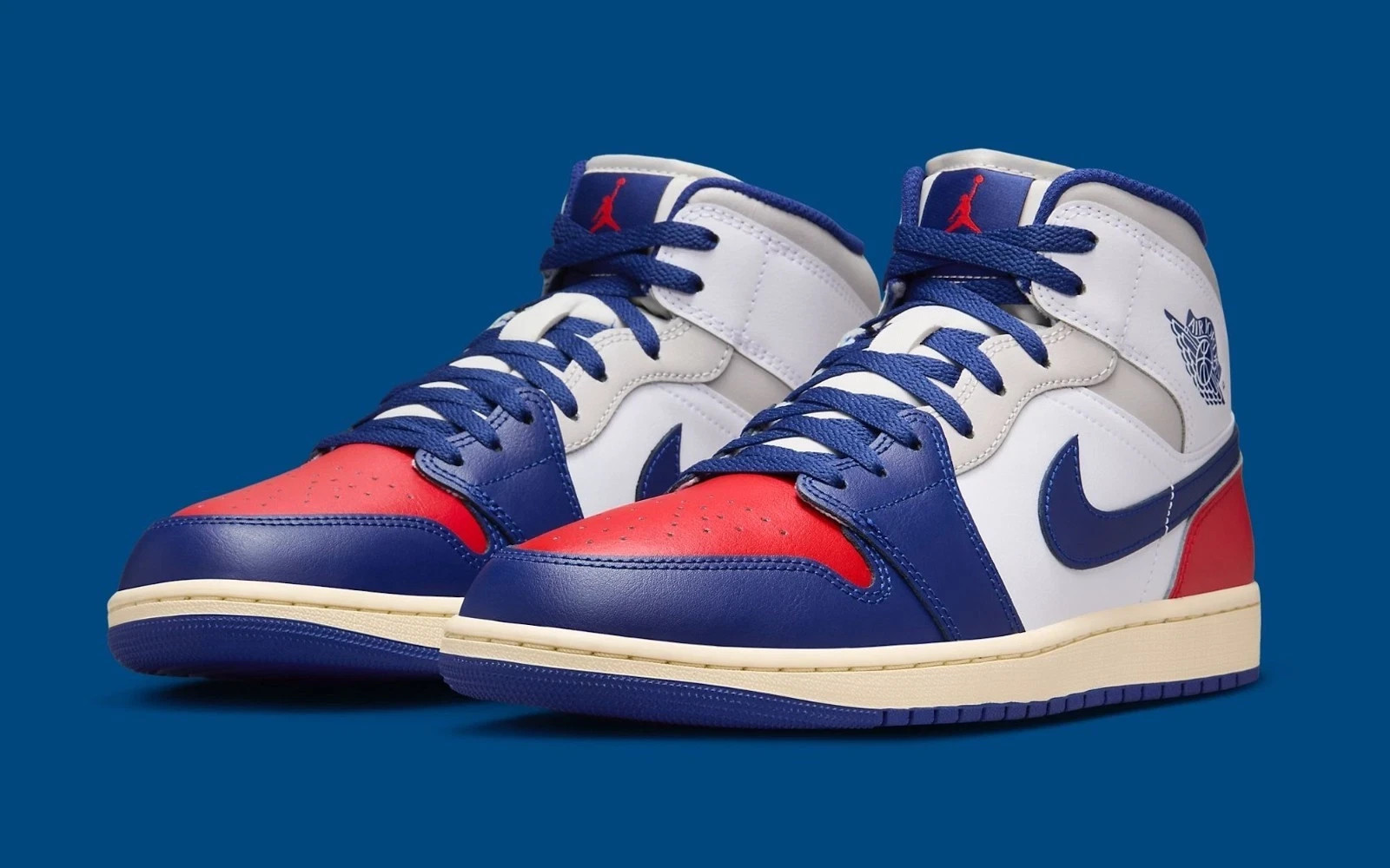 Nike Air Jordan 1 Mid Rare Air Retro OG Sneakers Blue Red DQ8426-102 Mens Size