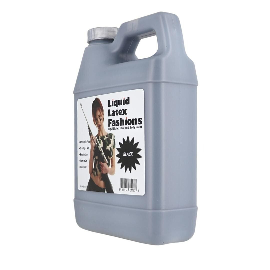 Black 32 Fl Oz – Liquid Latex Face and Body Paint for Cosplay and SFX!