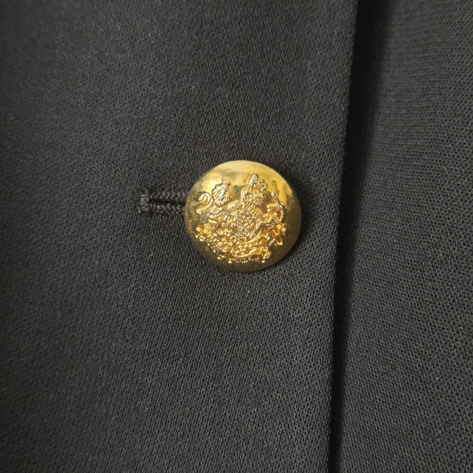 Vtg Lauren Ralph Lauren Blue Gold Crest 100% Worsted Wool Jacket Blazer XL Tall