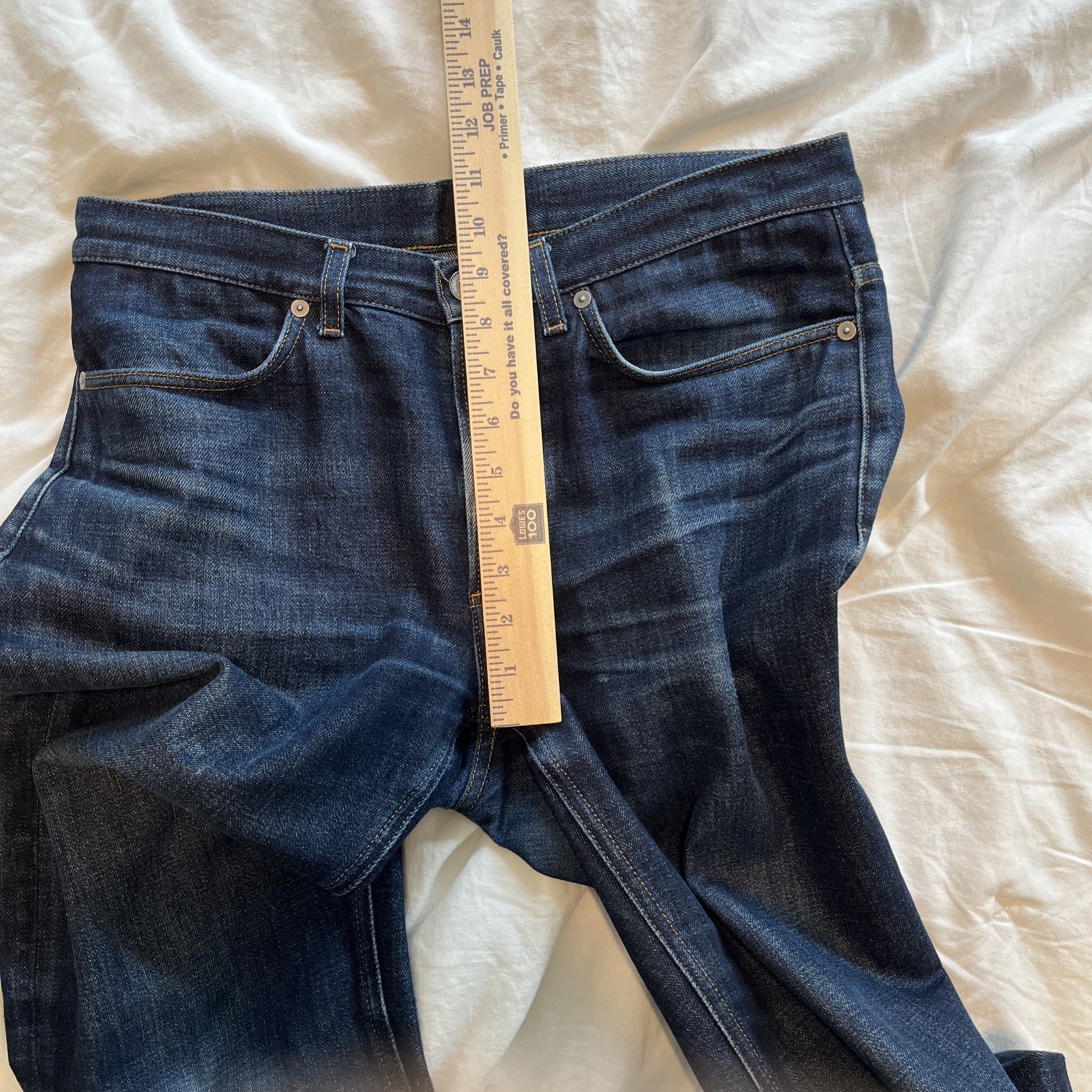 Asket Raw Denim Jeans – 31×34 (Fits 32×29 Cuffed) – Dark – 100% Organic Cotton