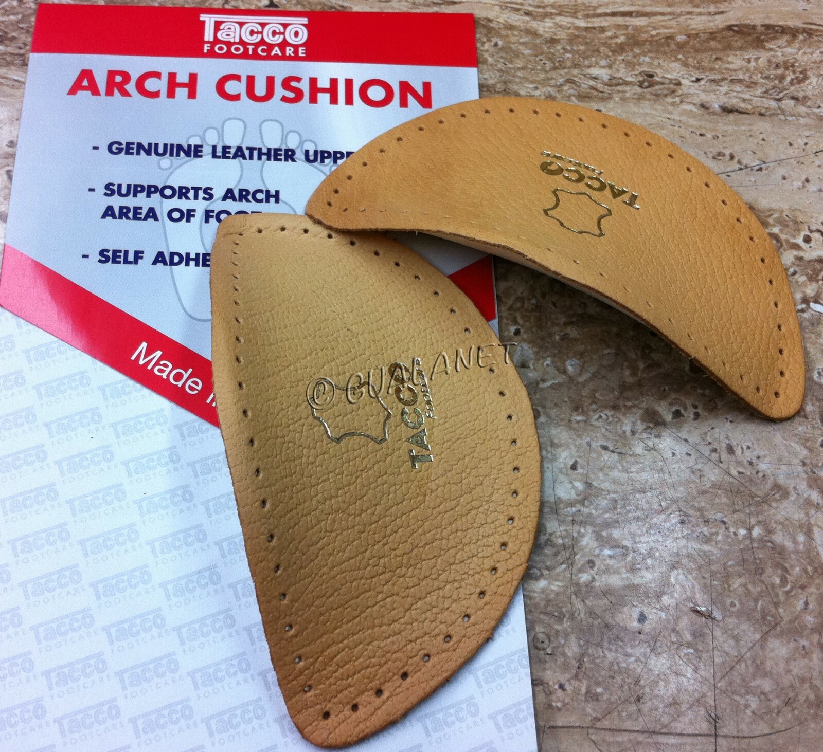 Tacco 624 Leather Arch Supports Inserts Peel & Stick Cookies Cushion Shoe Insole