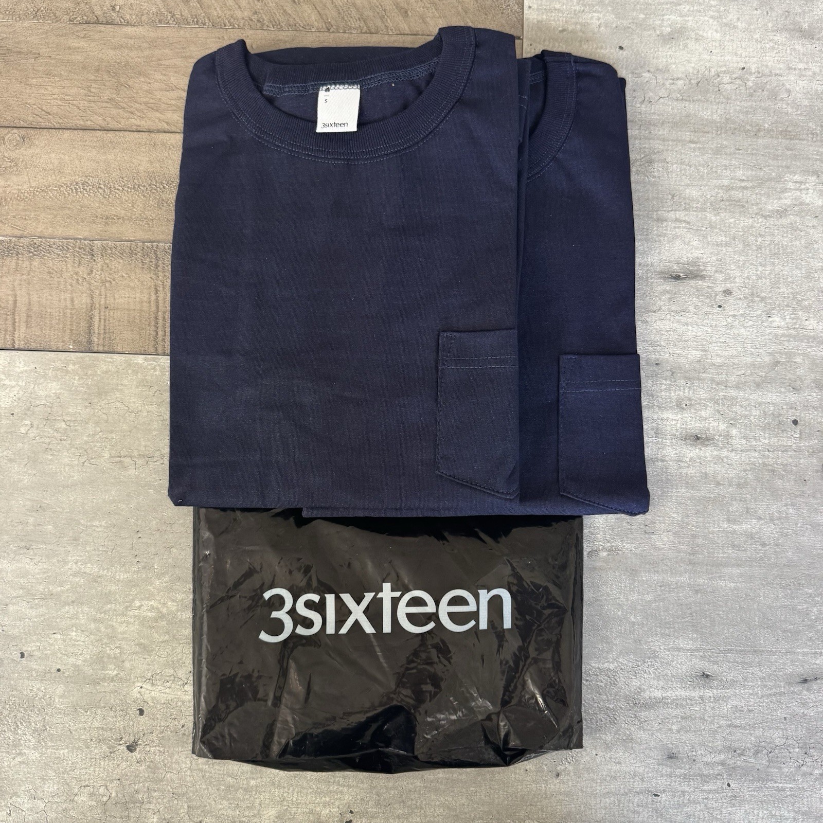 3sixteen Mens 2 Pack Indigo Blue Heavy Weight Crewneck Short Sleeve Pocket G2U