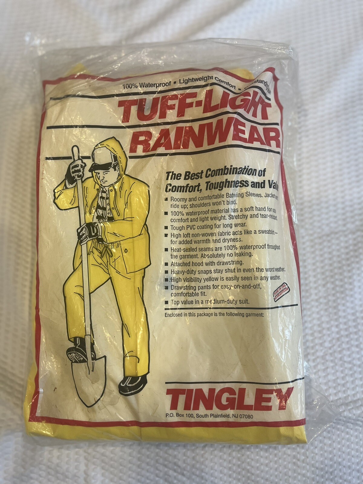 Tingley – Tuff Light Raingear Jacket – Yellow – Size Men’s X-Large