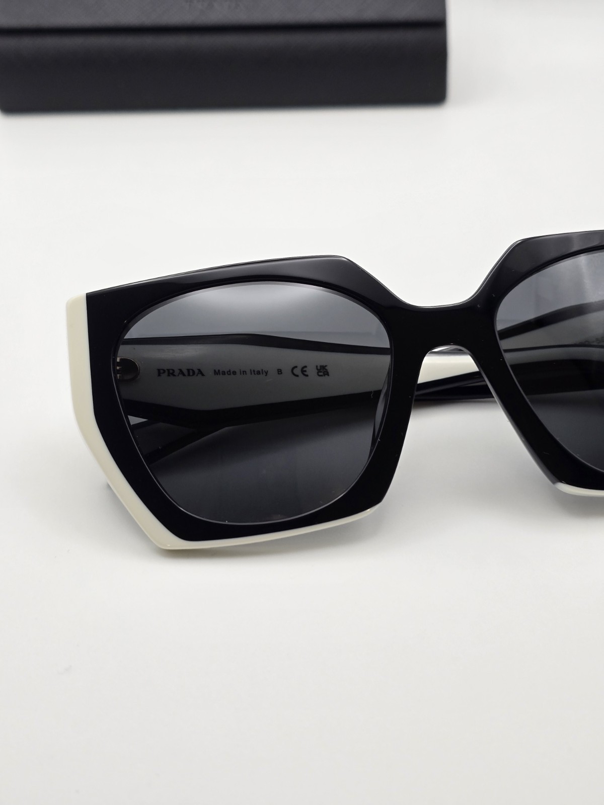 Prada PR15WS 09Q-5S0 Black / Talc – Dark Grey Lens 54mm Sunglasses