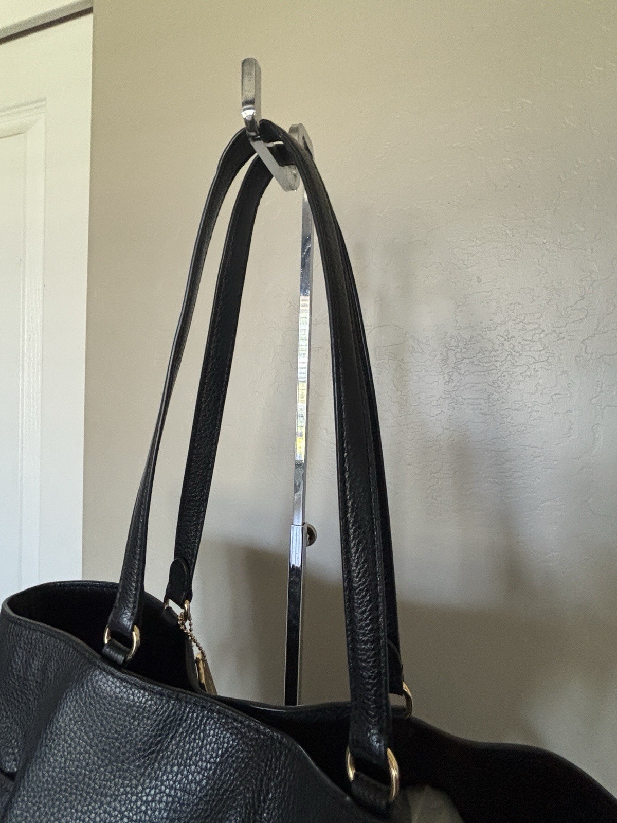 COACH NY City Andy Tote Shoulder Bag Horse Carriage Black Leather CA200