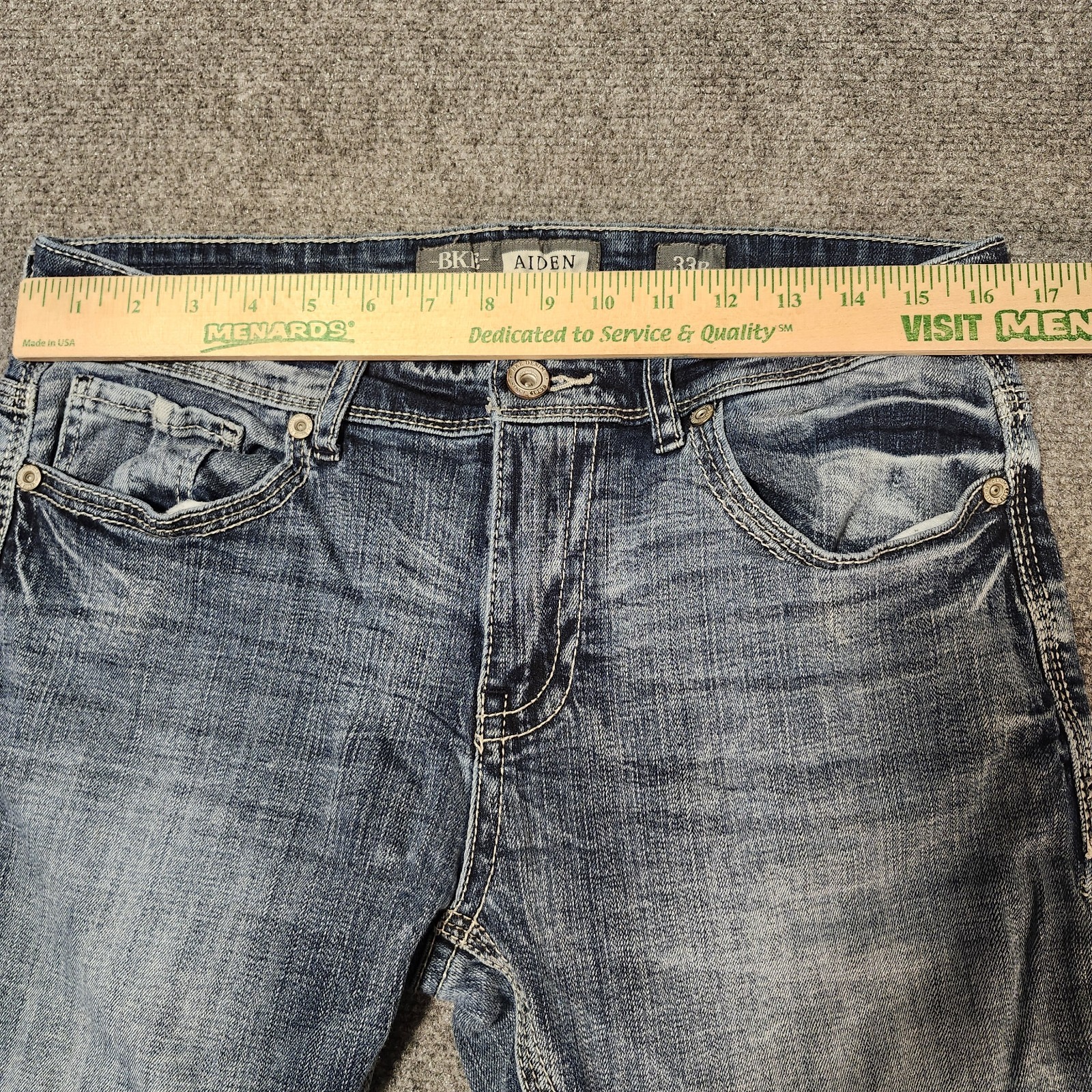 BKE Aiden Jeans Mens 33×31 Blue Bootleg Stretch Denim Rodeo Cowboy