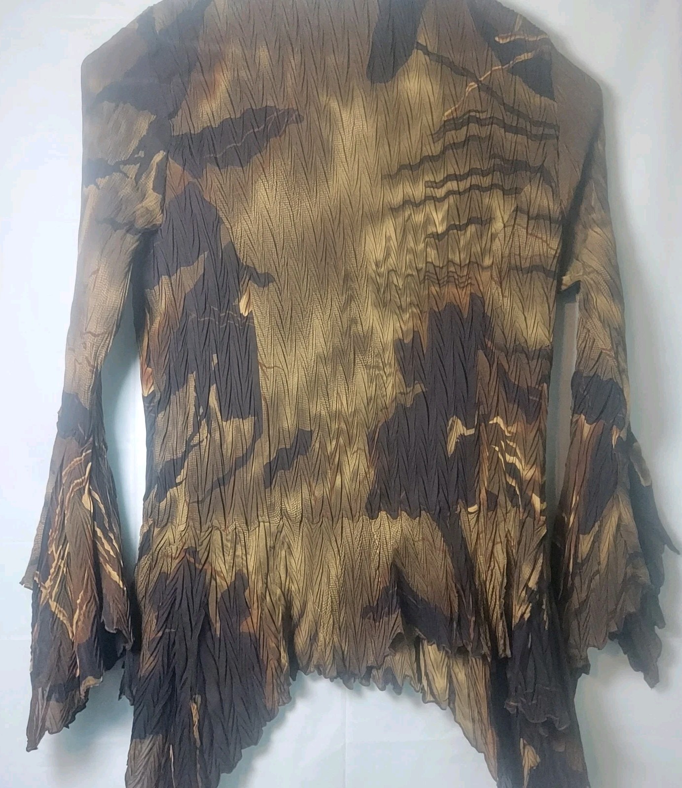 Dress U Ii By Sharon Camo Asymmetrical Crinkle Top Women 3x Fairy Whimsy Goth