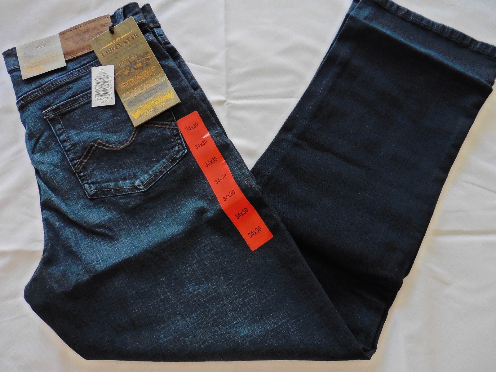 Urban Star men’s jeans – relaxed fit – straight – 34 x 30 – midnight blue – NEW!