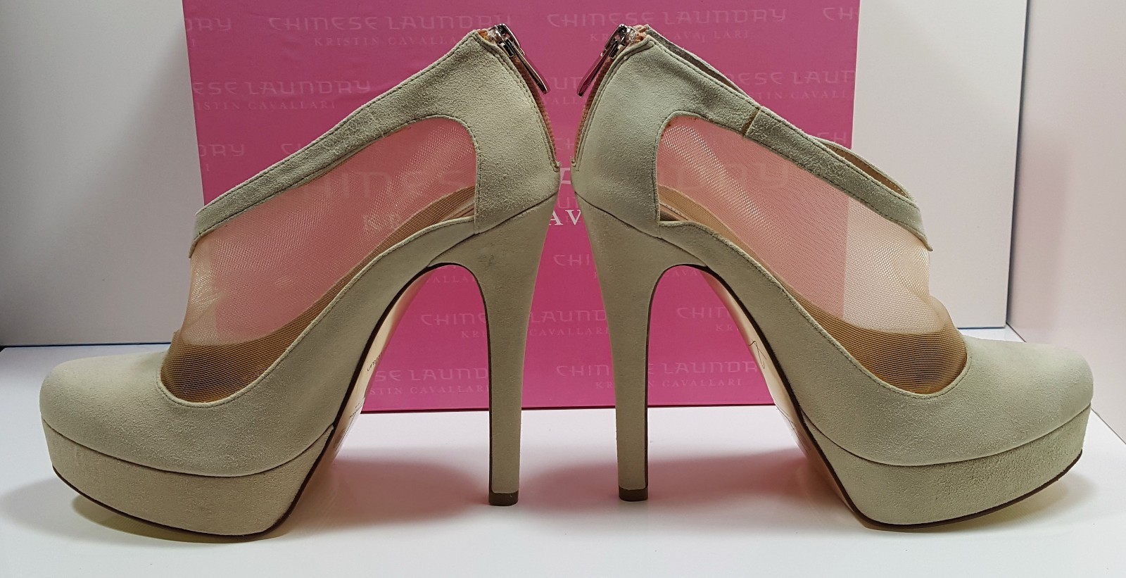 Kristin Cavallari Chinese Laundry Letizia Nude Mesh Platform Pumps 9.5 NWD $169
