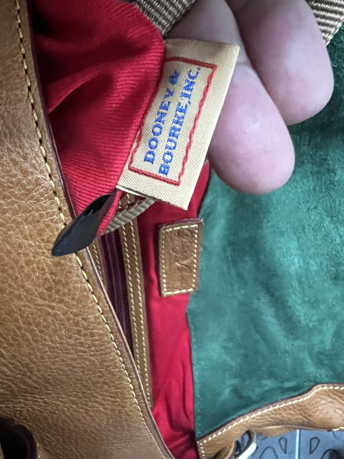 Dooney Bourke Brown Florentine Vacchetta Leather Saddle Messenger Bag Vintage