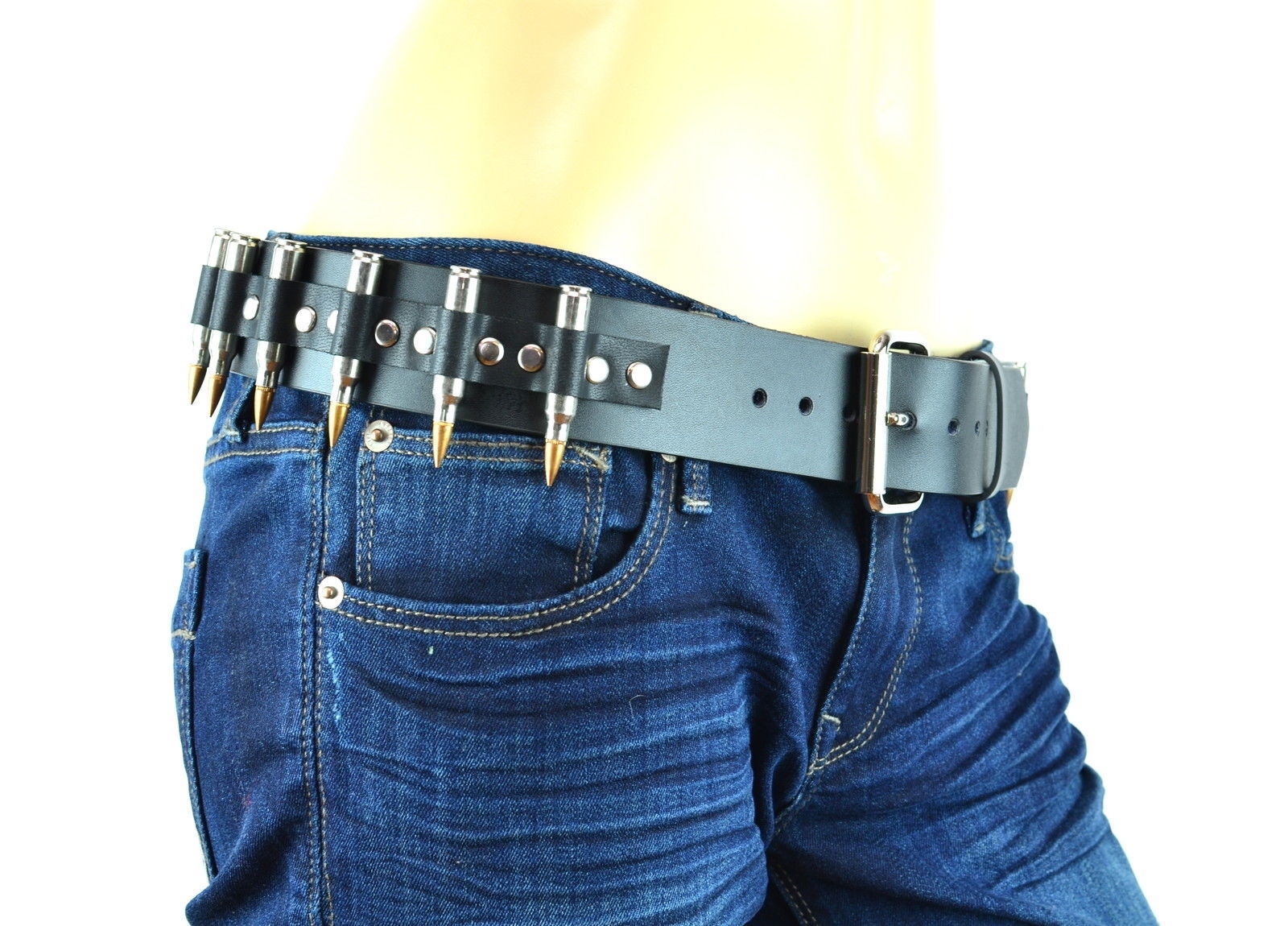 Bullet Belt Nickel Shell Copper Tip .223 Caliber Punk Goth Death-rock Emo