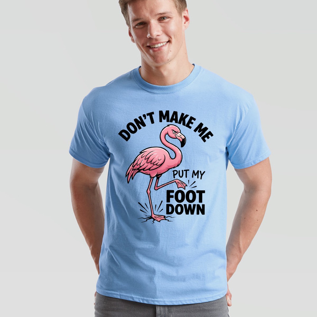 Dont Make Me Put My Foot Down Unisex T Shirt Funny Flamingo Graphic Tee